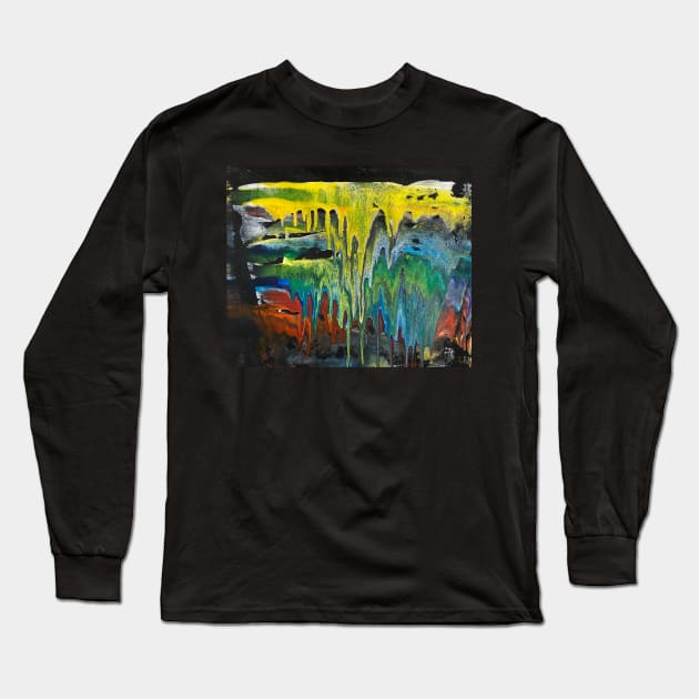 Paint splattered Long Sleeve T-Shirt by Art Quilts by Rhonda